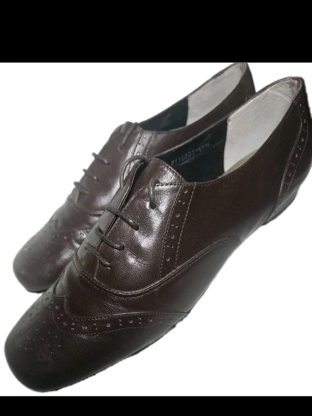 Xapeal Dapper Women Leather Sz11N Brown VTG Oxford Wingtip Flat Academia Work[8A